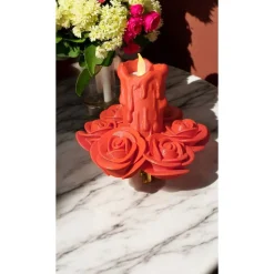 In Rosen gebetteter Teelichthalter – Stilvoller LED Kerzenhalter aus PLA, individuell bedruckbar
