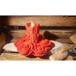 In Rosen gebetteter Teelichthalter – Stilvoller LED Kerzenhalter aus PLA, individuell bedruckbar