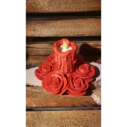 In Rosen gebetteter Teelichthalter – Stilvoller LED Kerzenhalter aus PLA, individuell bedruckbar