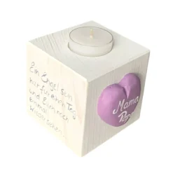 Individuell bemalter Kerzenwürfel als Trauerlicht zur Erinnerung an Eltern