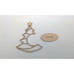 Individuell dekorierbares Tannenbaum-Set aus Balsa-Holz (3 Größen) mit Kugel-Aussparung