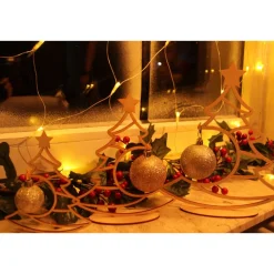 Individuell dekorierbares Tannenbaum-Set aus Balsa-Holz (3 Größen) mit Kugel-Aussparung