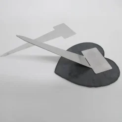 Individuell gravierte Schiefertafel in Herzform – wetterfester Gedenkstein & Grabstein handgemacht