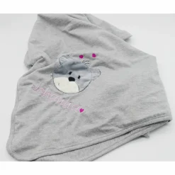 Individuelle Babydecke Teddygesicht Bärengesicht mit gestickem Wunschnamen - Kindergarten - Wunschdecke - Schmusedecke mit Namen