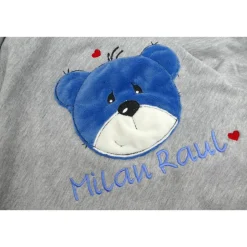 Individuelle Babydecke Teddygesicht Bärengesicht mit gestickem Wunschnamen - Kindergarten - Wunschdecke - Schmusedecke mit Namen