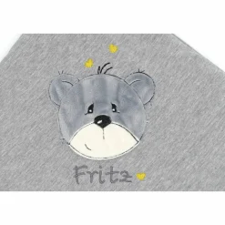 Individuelle Babydecke Teddygesicht Bärengesicht mit gestickem Wunschnamen - Kindergarten - Wunschdecke - Schmusedecke mit Namen