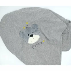 Individuelle Babydecke Teddygesicht Bärengesicht mit gestickem Wunschnamen - Kindergarten - Wunschdecke - Schmusedecke mit Namen