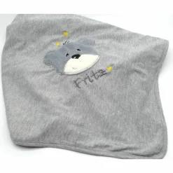 Individuelle Babydecke Teddygesicht Bärengesicht mit gestickem Wunschnamen - Kindergarten - Wunschdecke - Schmusedecke mit Namen