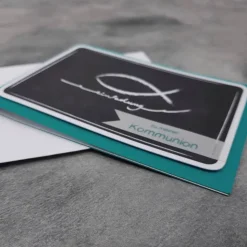 Individuelle Einladungskarten zur Kommunion, Konfirmation, Taufe & Firmung – Design Kreidezeichnung Fisch