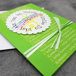 Individuelle Einladungskarte Kommunion – Du bist ein Ton in Gottes Melodie – mit Einlegeblatt & Umschlag