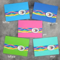 Individuelle Einladungskarte Regenbogen Fisch zur Kommunion, Taufe, Konfirmation & Firmung