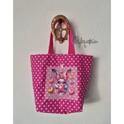 Individuelle Kindergartentasche aus Baumwolle – Personalisierte Lesetasche für Kinder in Wunschfarbe