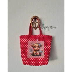 Individuelle Kindergartentasche aus Baumwolle – Personalisierte Lesetasche für Kinder in Wunschfarbe