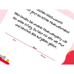 Individuelle Urkunde für kleine Feuerwehrhelden A4 - Perfektes Feuerwehr Geschenk für Kinder | Feuerwehrparty | Mitgebse