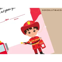 Individuelle Urkunde für kleine Feuerwehrhelden A4 - Perfektes Feuerwehr Geschenk für Kinder | Feuerwehrparty | Mitgebse
