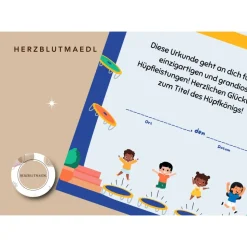 Individuelle Urkunden als Mitgebsel für Kindergeburtstag in der Trampolinhalle - Trampolin