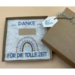 Jahresabschluss Geschenk Kita  Kindergarten  Schule  Kurs  Ferienlager Schriftfarbe Jeans
