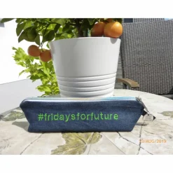 Jeansmäppchen Schlamperrolle #fridaysforfuture Upcycling Unikat hessmade