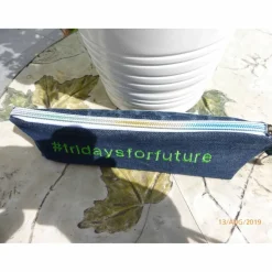 Jeansmäppchen Schlamperrolle #fridaysforfuture Upcycling Unikat hessmade