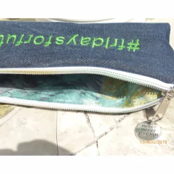 Jeansmäppchen Schlamperrolle #fridaysforfuture Upcycling Unikat hessmade