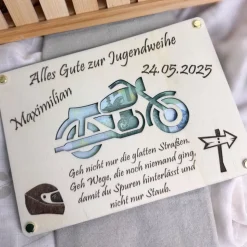 Jugendweihe, Geldgeschenk, Geschenk, personalisiert, Geld, Motorrad, Junge, Geldkarte, Holz, Geldfach, Geldgutschein, Ho