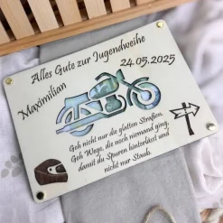Jugendweihe, Geldgeschenk, Geschenk, personalisiert, Geld, Motorrad, Junge, Geldkarte, Holz, Geldfach, Geldgutschein, Ho