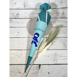 Jungen Schultüte Ninja blau Ninjago aus Stoff 70 cm personalisiert