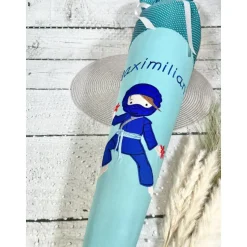 Jungen Schultüte Ninja blau Ninjago aus Stoff 70 cm personalisiert