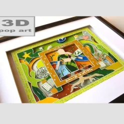 Jungfrau Sternzeichen personalisiertes geschenk geburtstag spirituelles geburtstagsgeschenk mit name geburtsdatum und text 3D pop art bild gerahmt esoterisch