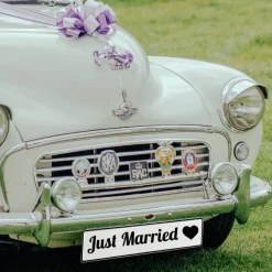 Just Married Deko Auto Set – Hochzeitskennzeichen Fotorequisite Herzen | Hochzeitsauto Deko Hochzeit Brautpaar Geschenk