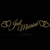 Just Married Hochzeitsauto Aufkleber mit Herzen – 60 cm, 16 Farben, wetterfest & ablösbar