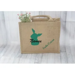 Jute Tasche Ostern Ostertasche Geschenk personalisiert