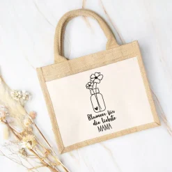Jutetasche für Mama zum Muttertag – Blumenmotiv als liebevolles Geschenk