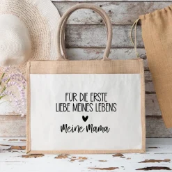 Jutetasche Geschenk für Mama zum Muttertag – Für die erste Liebe meines Lebens