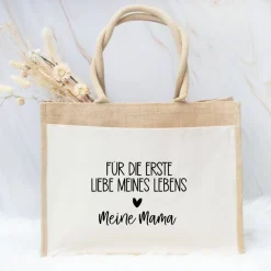 Jutetasche Geschenk für Mama zum Muttertag – Für die erste Liebe meines Lebens