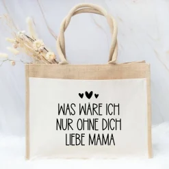 Jutetasche Mama – liebevolles Geschenk zum Muttertag für die beste Mama der Welt