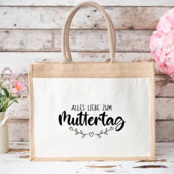 Jutetasche mit Aufdruck – Geschenk zum Muttertag für Mama