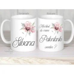 Kaffeetasse Patentante, Tasse Frage  