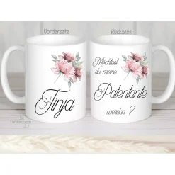 Kaffeetasse Patentante, Tasse Frage  