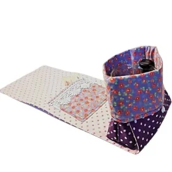 Kaffee-Tassen-Tasche, Geschenktasche, Gebäcktasche lila geblümt