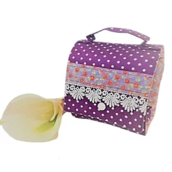 Kaffee-Tassen-Tasche, Geschenktasche, Gebäcktasche lila geblümt