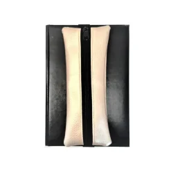 Kalendermäppchen aus Kunstleder in Gold mit Gummiband, Stifte Mäppchen mit Gummiband