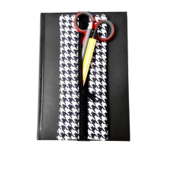 Kalendermäppchen mit Gummiband, Stifte Mäppchen mit Hahnentritt Muster