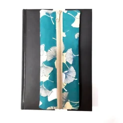 Kalendermäppchen mit Gummiband, Stifte Mäppchen mit Ginkgo Motiv