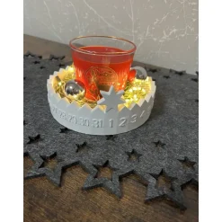 Kalenderschale mit Windlicht und Beleuchtung