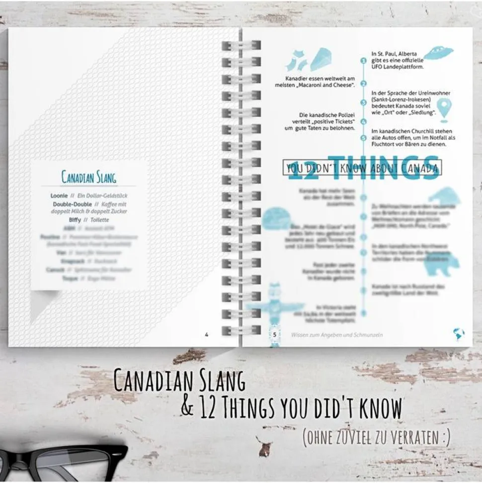 Kanada Reisetagebuch zum selberschreiben / als Abschiedsgeschenk - DIN A5 mit interaktiven Aufgaben & Reise-Zitaten