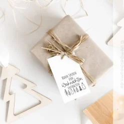 Kann Spuren von Weihnachten enthalten - Holzstempel 5 cm x 5 cm - Spruchstempel 1126