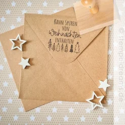 Kann Spuren von Weihnachten enthalten - Holzstempel 5 cm x 5 cm - Spruchstempel 1126