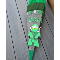 Karatekämpfer Ninja Schultüte Zuckertüte als DIY Set oder in handarbeit hergestellt-personalisiert, individuell