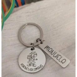 Karnevalsmaus Schlüsselanhänger– Personalisiert, rostfreier Edelstahl, tolles Accessoire für Karneval